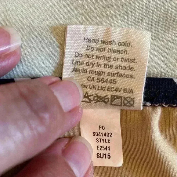 Crewcuts Youth Girl Bikini Bottom Size 12 Navy Blue/White Polka Dots & Peach - Picture 5 of 6